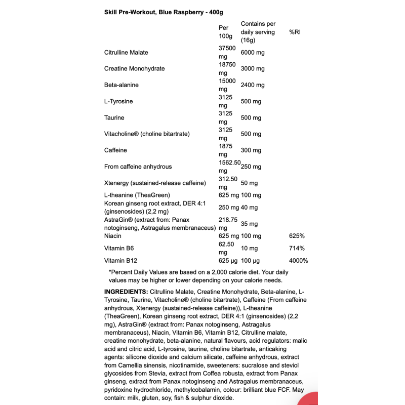 Skill Nutrition Skill Pre-Workout