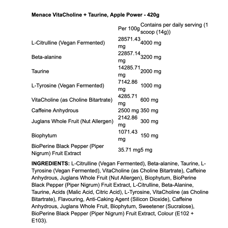 Naughty Boy Menace VitaCholine + Taurine
