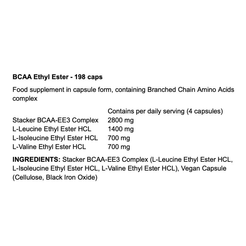 Stacker2 Europe BCAA Ethyl Ester – BCAA avancés pour croissance musculaire et récupération optimale I TOP BODY