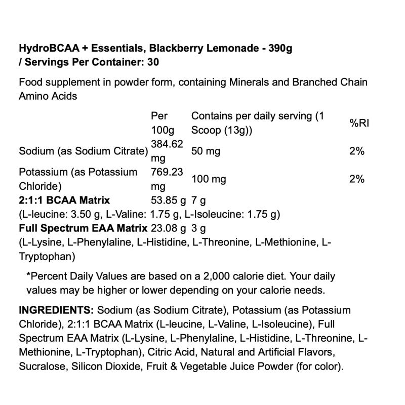 ProSupps HydroBCAA + Essentials – BCAA 2:1:1 + EAA et électrolytes pour récupération et hydratation I TOP BODY