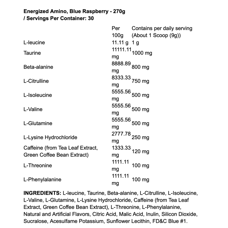 Rule One Energized Amino
