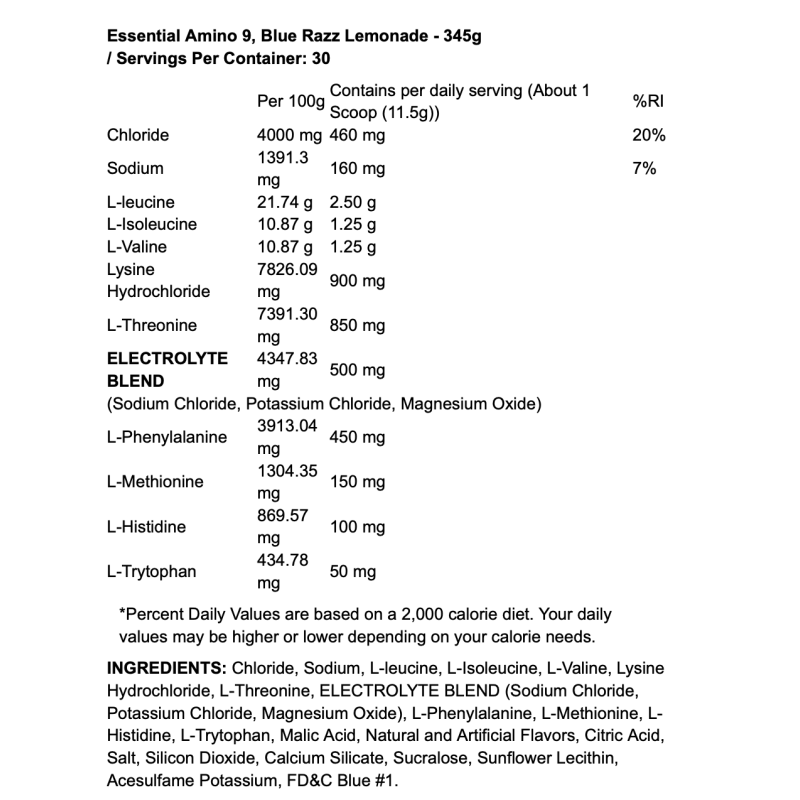 Rule One Essential Amino 9 – Complexe complet d’acides aminés essentiels + électrolytes  I TOP BODY