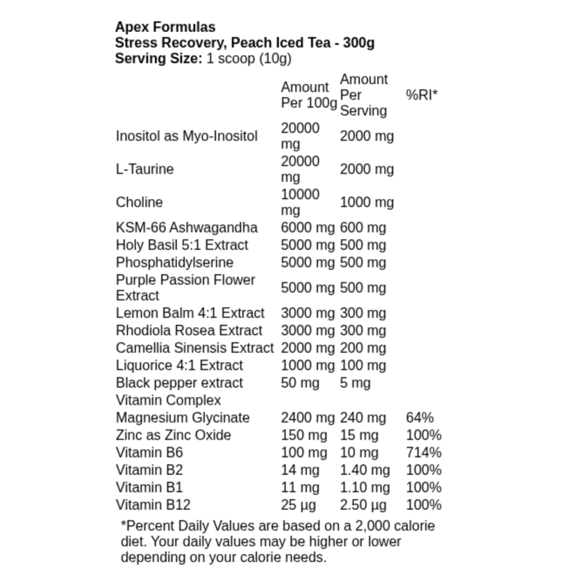 Apex Formulas Stress Recovery