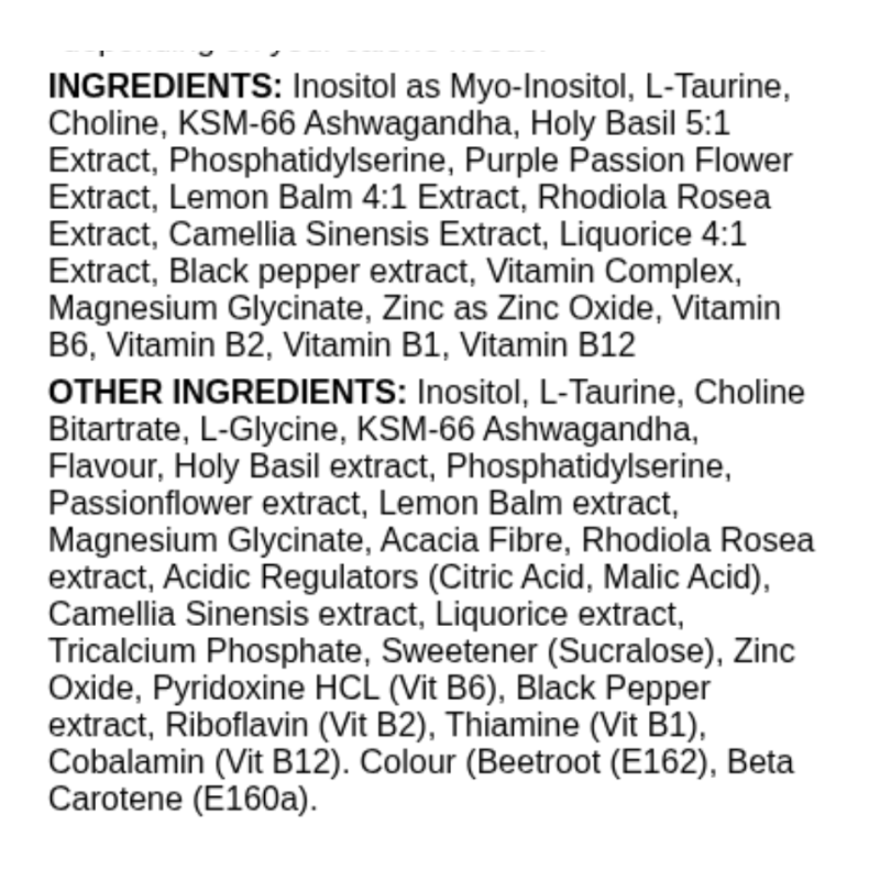 Apex Formulas Stress Recovery