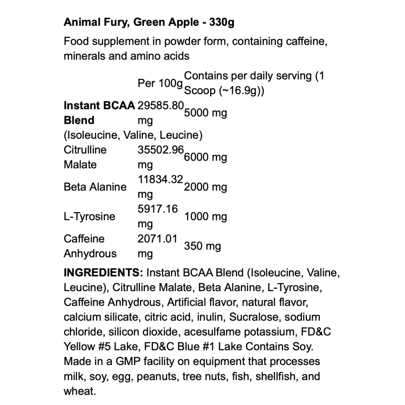 Universal Nutrition Animal Fury