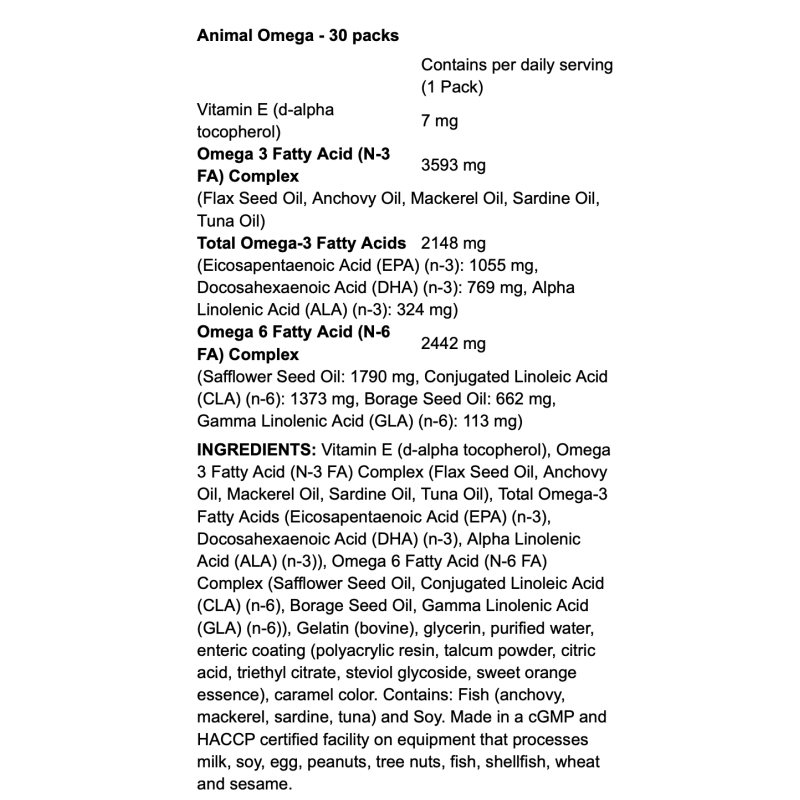 Universal Nutrition Animal Omega