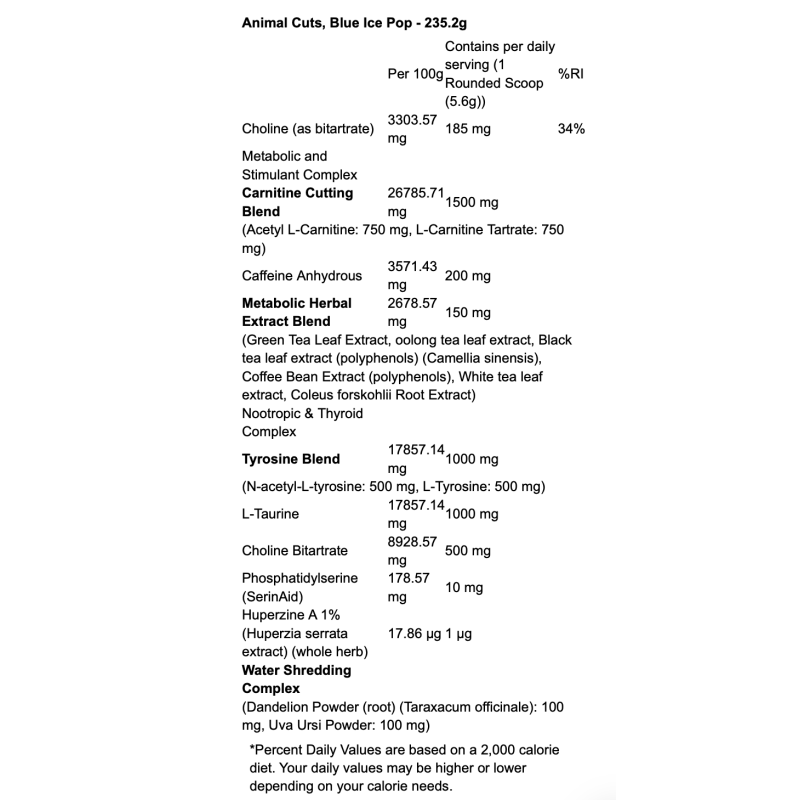 Universal Nutrition Animal Cuts Powder