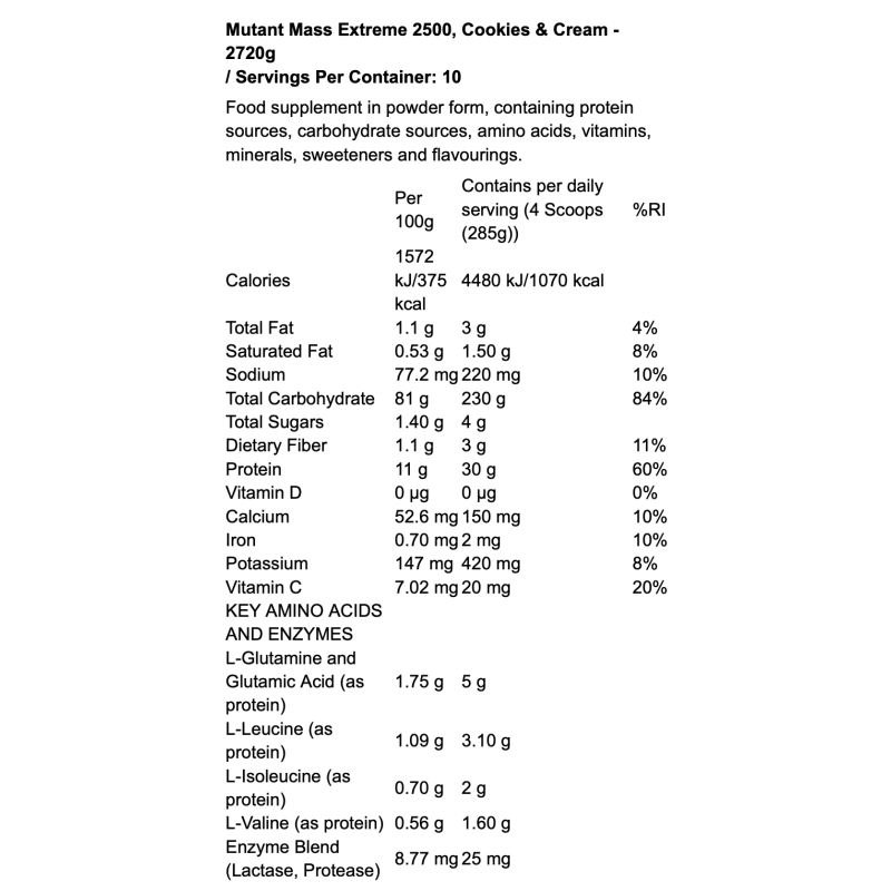 Mutant Mass Extreme 2500