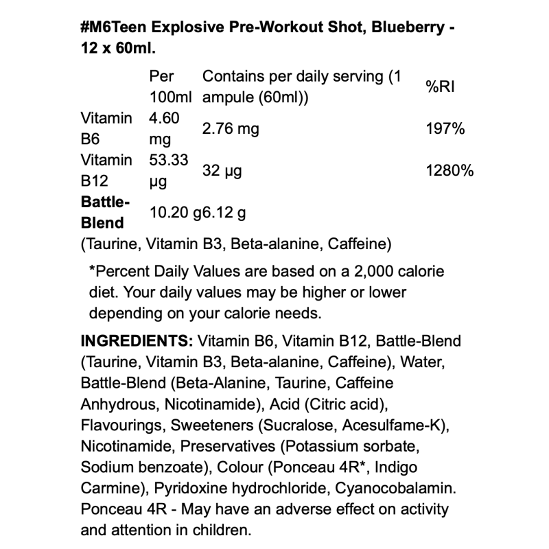 Dorian Yates M6Teen Explosive Pre-Workout Shot