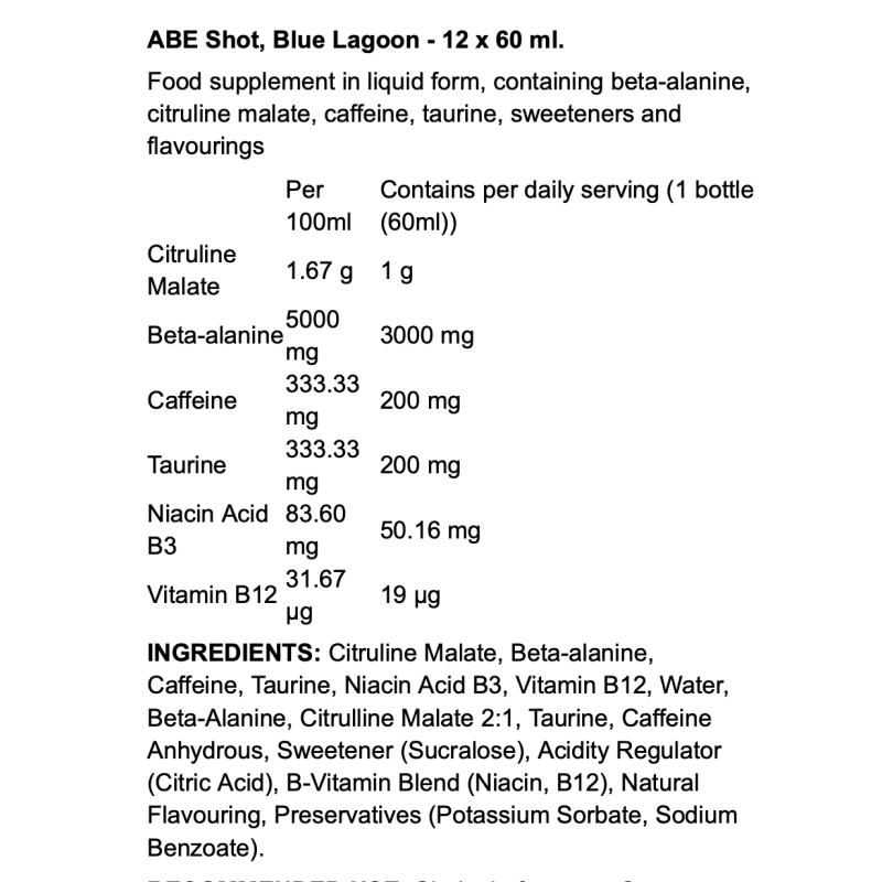 Applied Nutrition ABE Shot