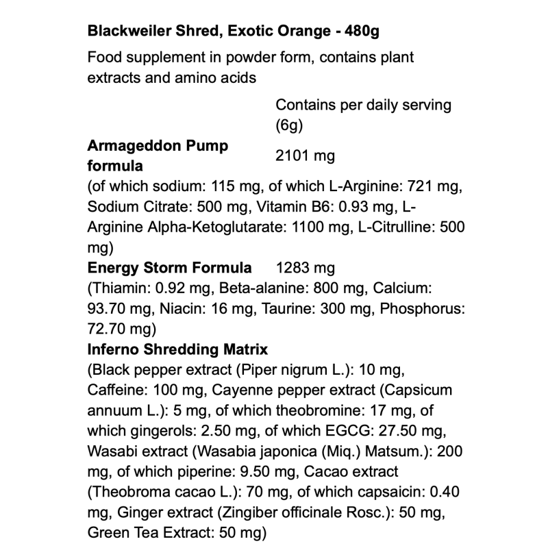 Olimp Nutrition Blackweiler Shred