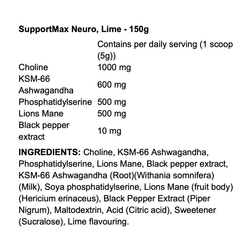 Strom Sports SupportMax Neuro – Nootropique adaptogène pour stress, concentration et récupération nerveuse | TOP BODY