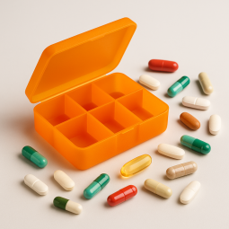 Pilulier 6 compartiments séparés – Organisation quotidienne de vos compléments | TOP BODY