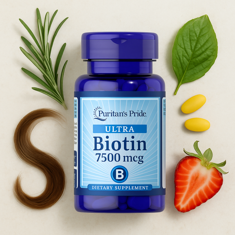 Puritan's Pride Biotin – Complément biotine cheveux ongles peau énergie I TOP BODY