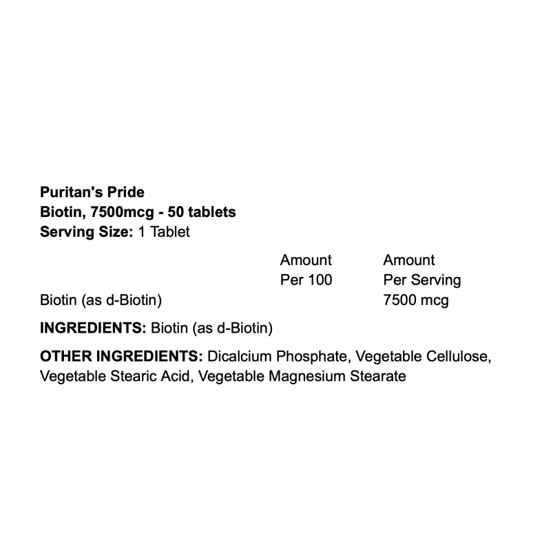 Puritan's Pride Biotin – Complément biotine cheveux ongles peau énergie I TOP BODY