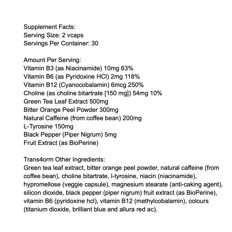 EVLution Nutrition Trans4orm