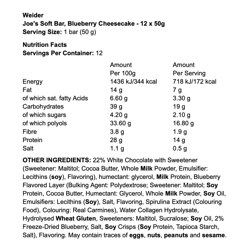 Weider Joes Soft Bar