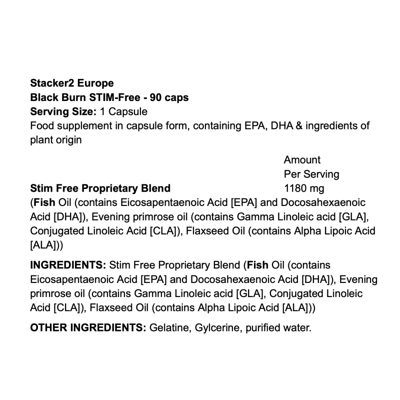 Stacker2 Europe Black Burn STIM-Free