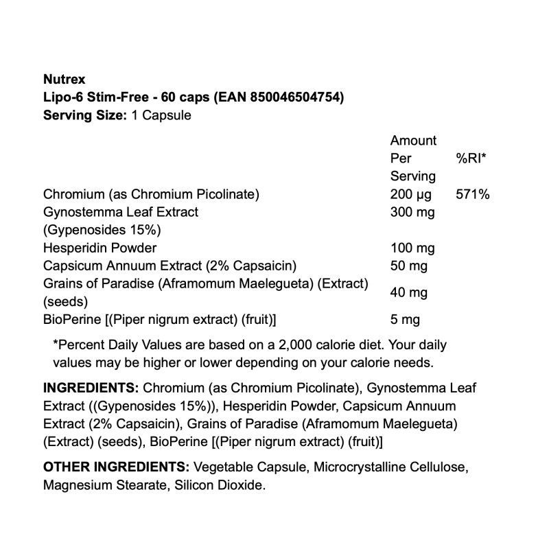 Nutrex Lipo-6 Stim-Free