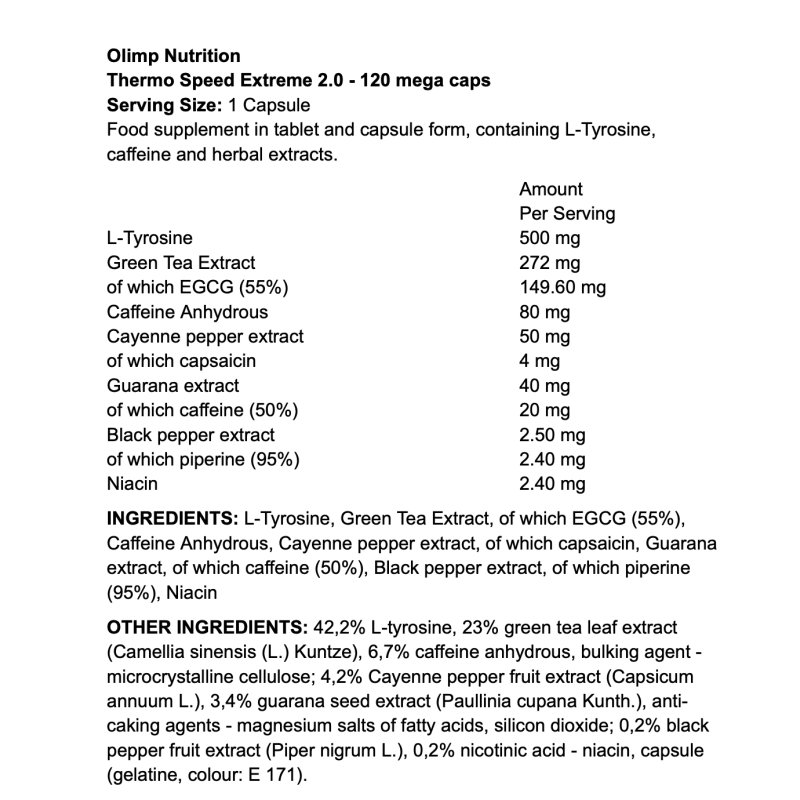 Olimp Nutrition Thermo Speed Extreme 2.0