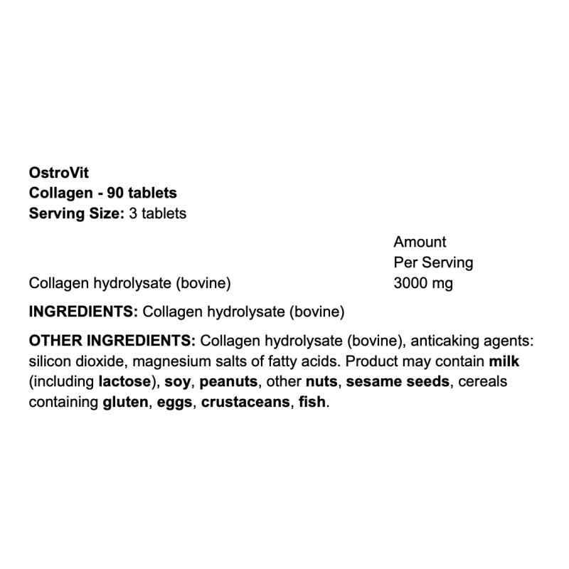 OstroVit Collagen – Collagène bovin hydrolysé en comprimés I Top Body