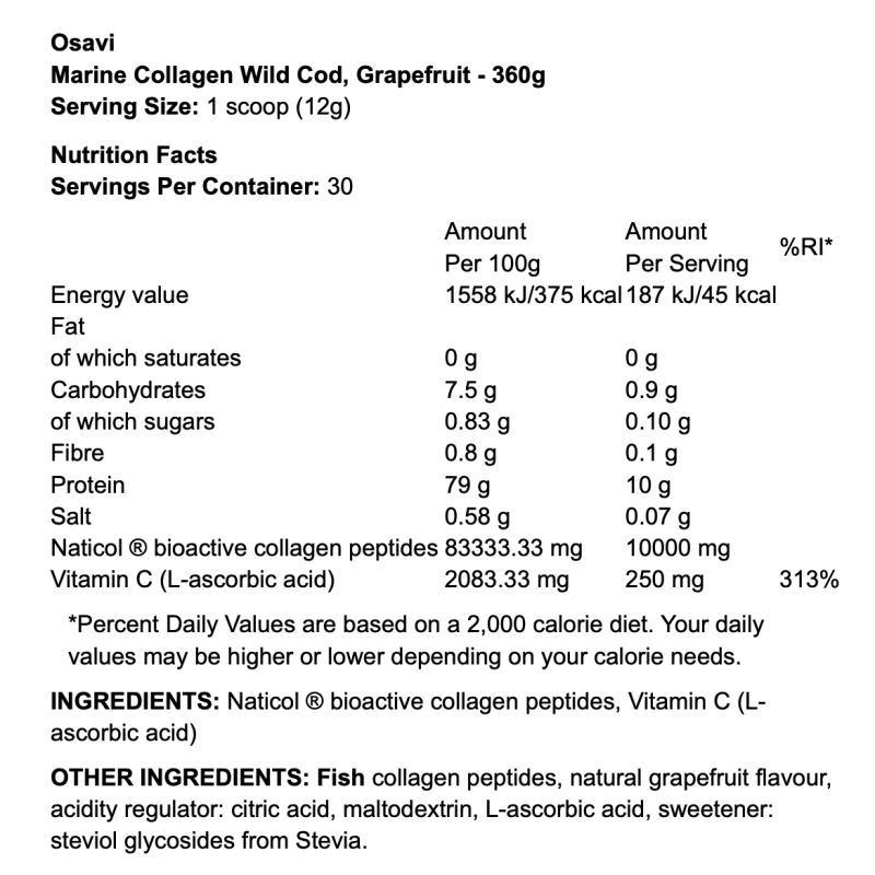 Osavi Marine Collagen Wild Cod – Collagène marin Naticol® pour peau, os et articulations I TOP BODY