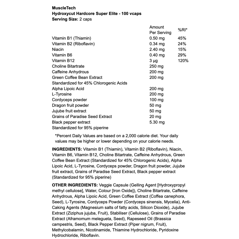 MuscleTech Hydroxycut Hardcore Super Elite