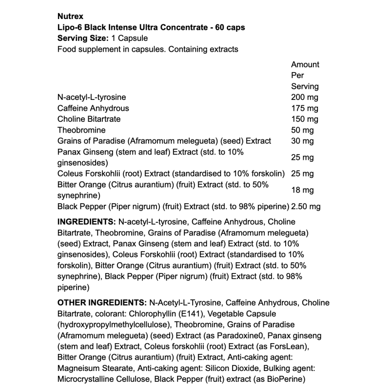 Nutrex Lipo-6 Black Intense Ultra Concentrate