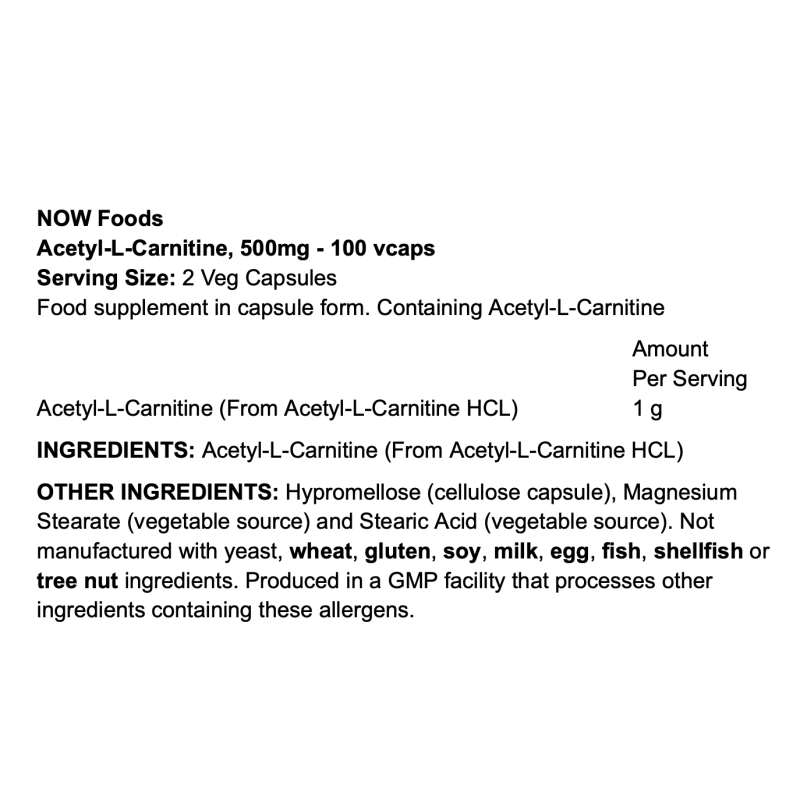 NOW Foods Acetyl-L-Carnitine