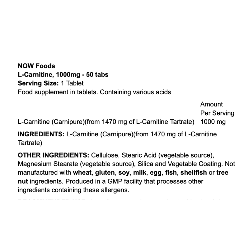 NOW Foods L-Carnitine