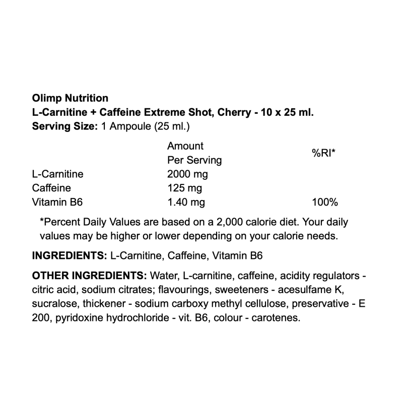 Olimp Nutrition L-Carnitine Caffeine Extreme Shot