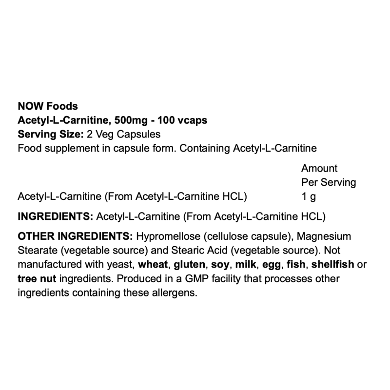 NOW Foods Acetyl-L-Carnitine