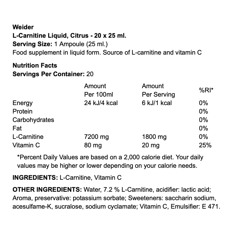 Weider L-Carnitine Liquid