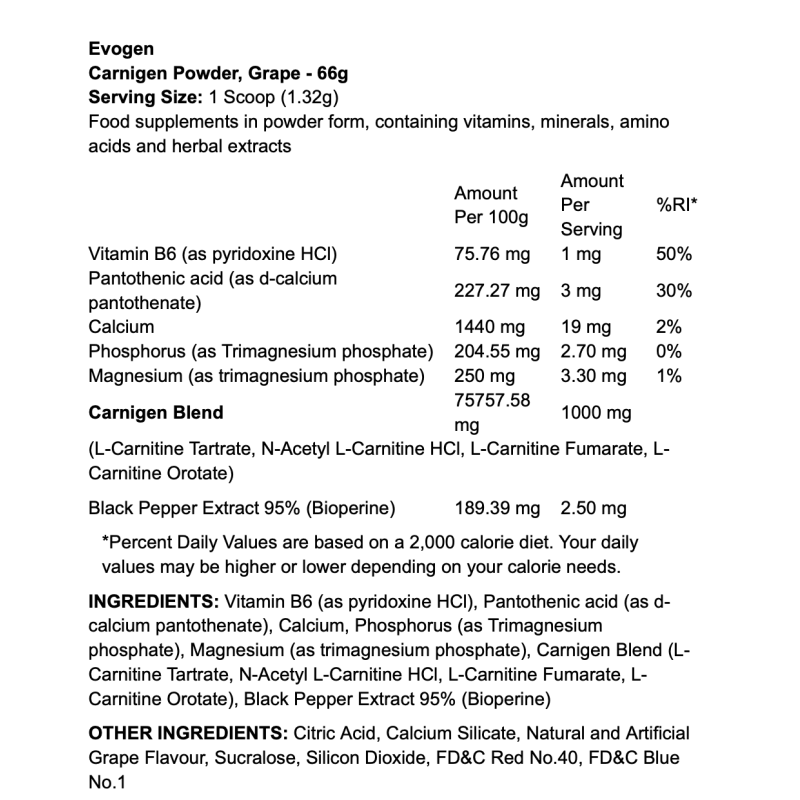 Evogen Carnigen Powder