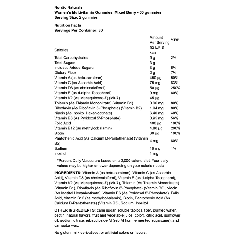 Nordic Naturals Womens Multivitamin Gummies