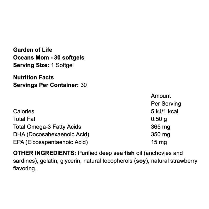 Garden of Life Oceans Mom