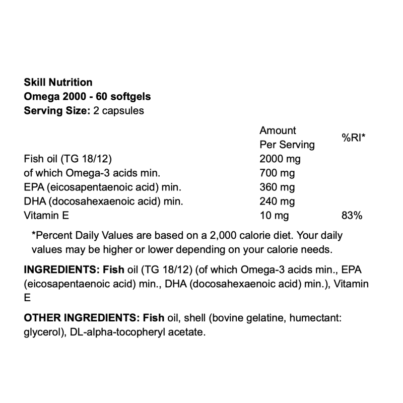 Skill Nutrition Omega 2000