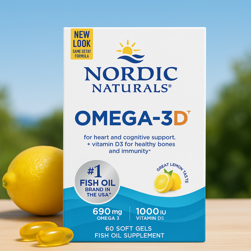 Nordic Naturals Omega-3D - Oméga-3 avec vitamine D3 pour cœur, cerveau et os I TOP BODY